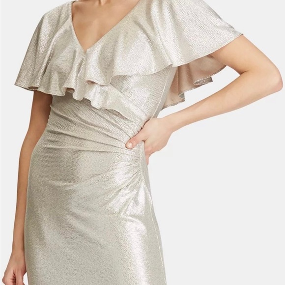 Gorgeous gold evening dress/ Ralph Lauren maxi dress/ Long evening dress with a - Picture 10 of 10